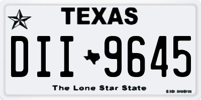 TX license plate DII9645