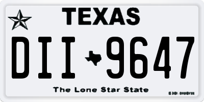 TX license plate DII9647