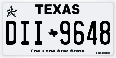TX license plate DII9648