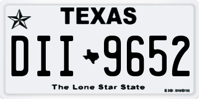 TX license plate DII9652