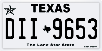 TX license plate DII9653