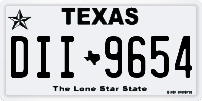 TX license plate DII9654