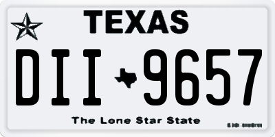 TX license plate DII9657