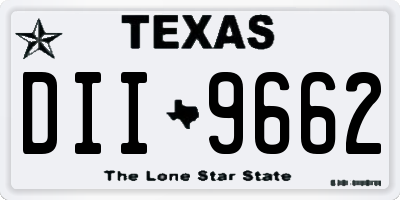 TX license plate DII9662