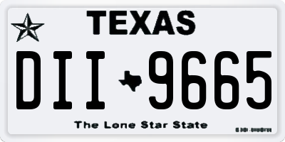 TX license plate DII9665