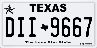 TX license plate DII9667