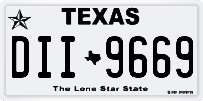TX license plate DII9669