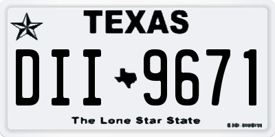 TX license plate DII9671