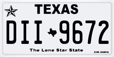 TX license plate DII9672