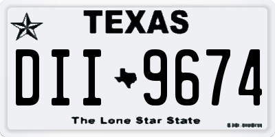 TX license plate DII9674