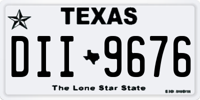 TX license plate DII9676