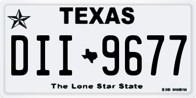 TX license plate DII9677