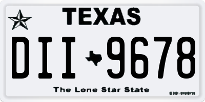 TX license plate DII9678