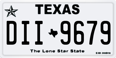 TX license plate DII9679