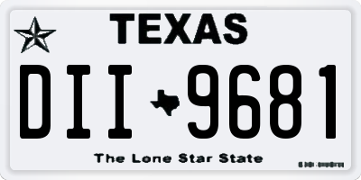 TX license plate DII9681