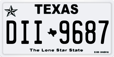 TX license plate DII9687