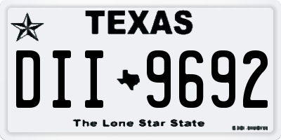 TX license plate DII9692