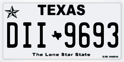 TX license plate DII9693