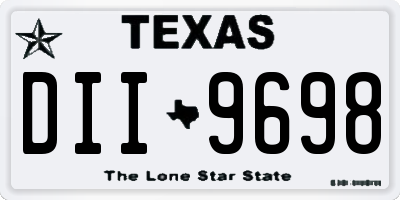 TX license plate DII9698