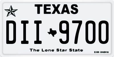 TX license plate DII9700