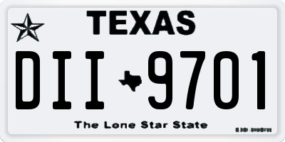 TX license plate DII9701