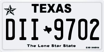 TX license plate DII9702
