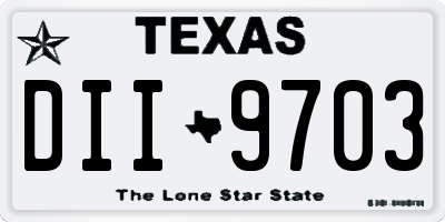 TX license plate DII9703
