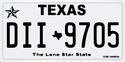 TX license plate DII9705