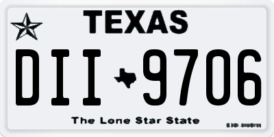 TX license plate DII9706
