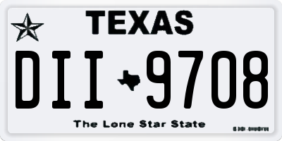 TX license plate DII9708
