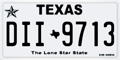 TX license plate DII9713