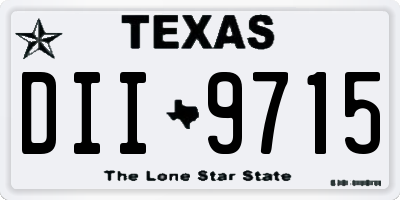 TX license plate DII9715