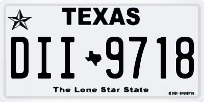 TX license plate DII9718