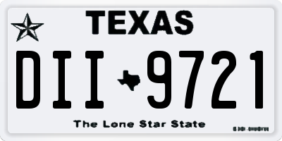 TX license plate DII9721
