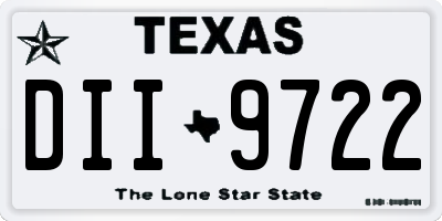 TX license plate DII9722