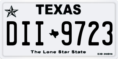 TX license plate DII9723