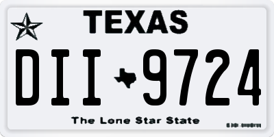 TX license plate DII9724
