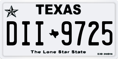 TX license plate DII9725