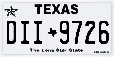 TX license plate DII9726