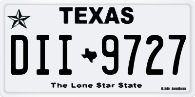 TX license plate DII9727