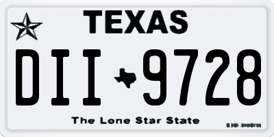 TX license plate DII9728