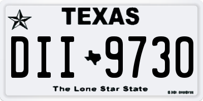 TX license plate DII9730