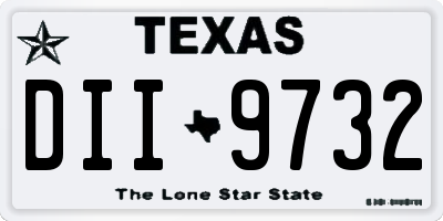 TX license plate DII9732