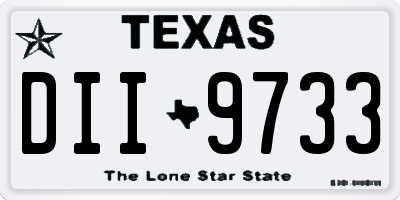 TX license plate DII9733
