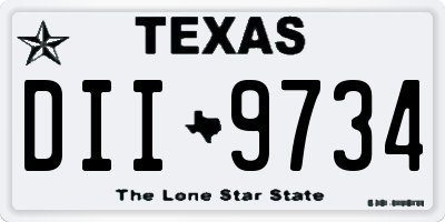 TX license plate DII9734