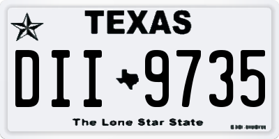 TX license plate DII9735