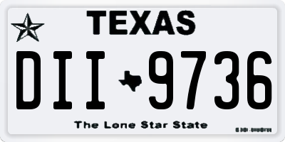 TX license plate DII9736