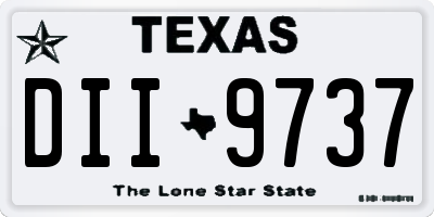 TX license plate DII9737