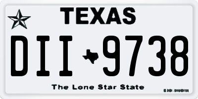TX license plate DII9738