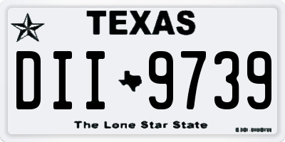 TX license plate DII9739